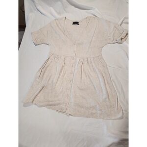 Urban Outfitters Mini Dress XS Cream Button Up